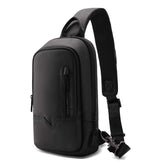 Mens Sling Bag, Unisex Chest Bag Crossbody Casual Shoulder Bag Diagonal bag Handbag Gym Daypack Water-Resistant with USB Charging Port Messenger Bag for Outdoor Sport Travel Casual Office-Black